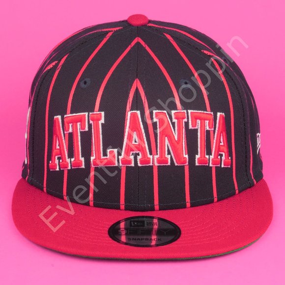 New Era Atlanta Braves Hat Mens OS Blue Snapback Striped Retro Y2K New - Picture 2 of 15